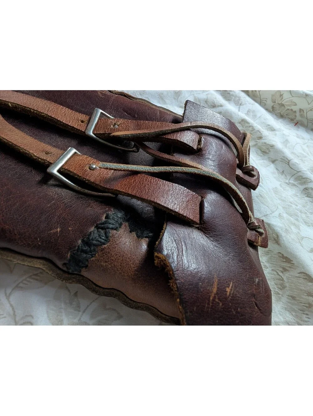 Vintage Brown Leather Utility Pouch Bag